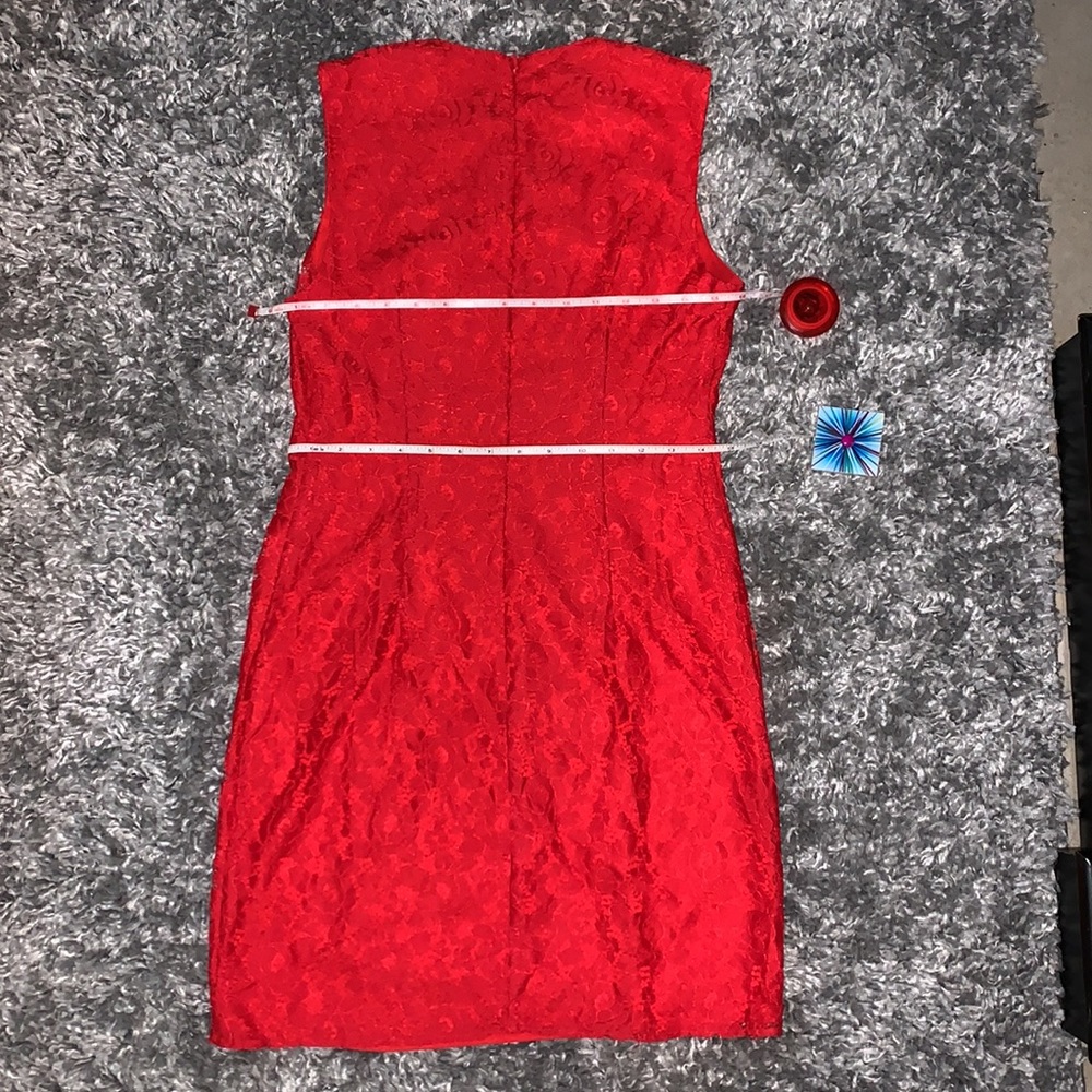 Beautiful red floral lace overlay dress! - Picture 6 of 10